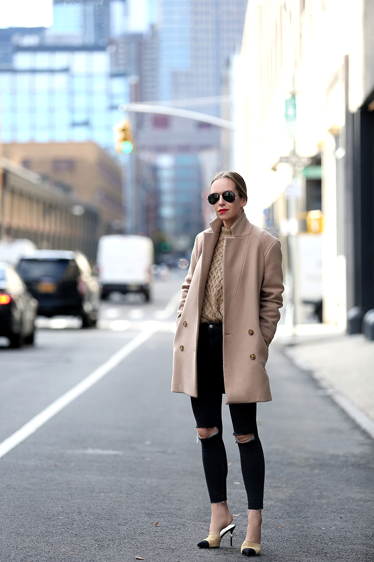 Camel Coat, Camel & Black | Brooklyn Blonde