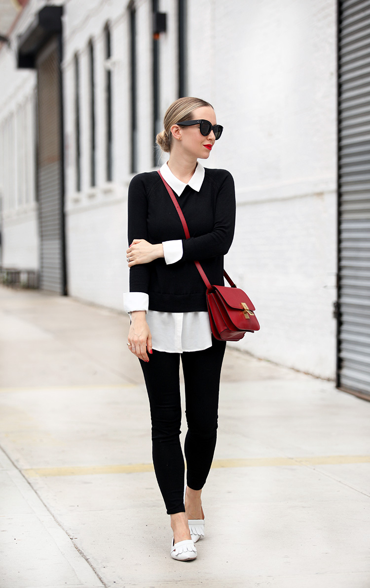 black white and red outfit inspiration 