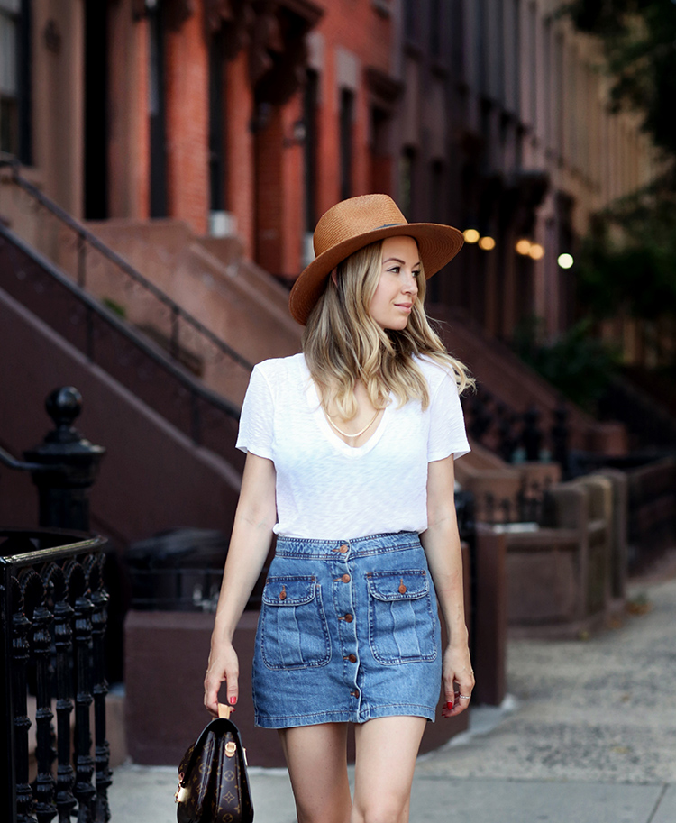 Carroll Gardens, Brooklyn | Helena of Brooklyn Blonde wearing a Janessa Leone Panton Hat