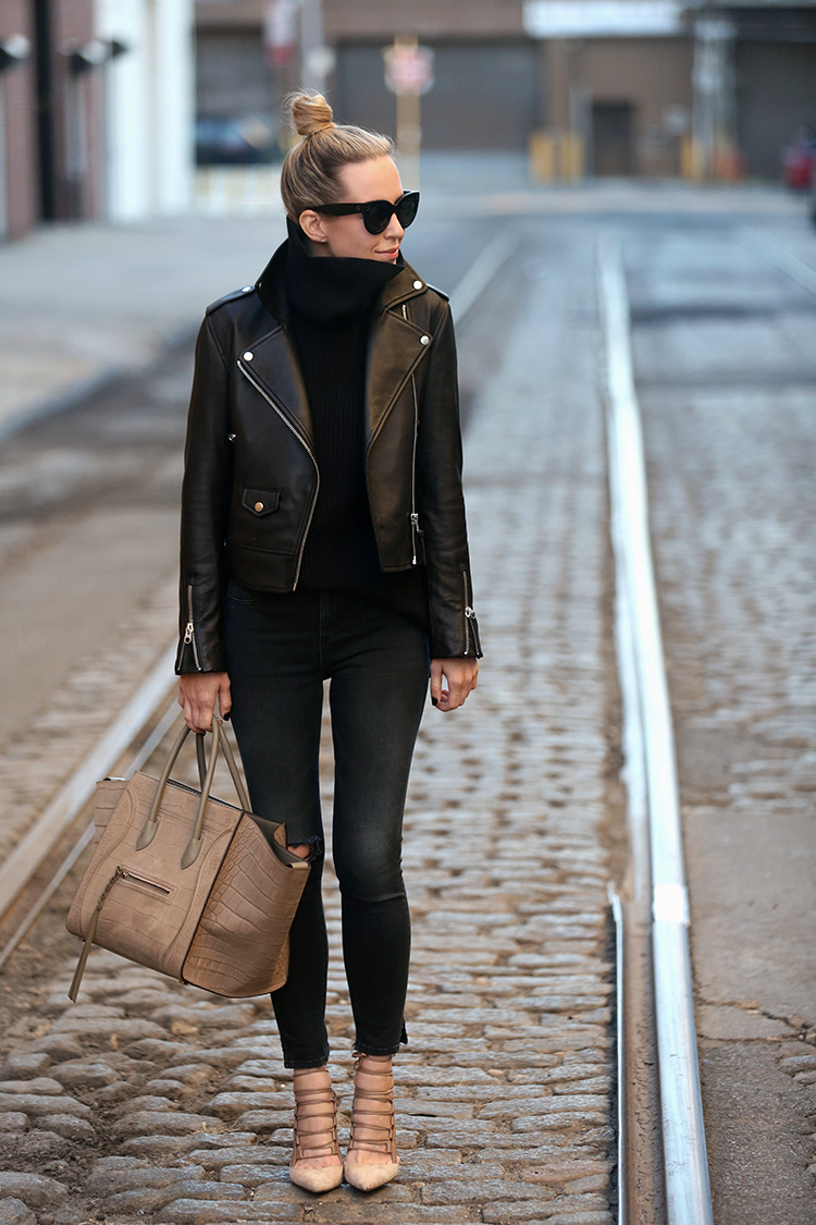 Fall Outfit Inspiration, Leather Jacket, Helena of Brooklyn Blonde