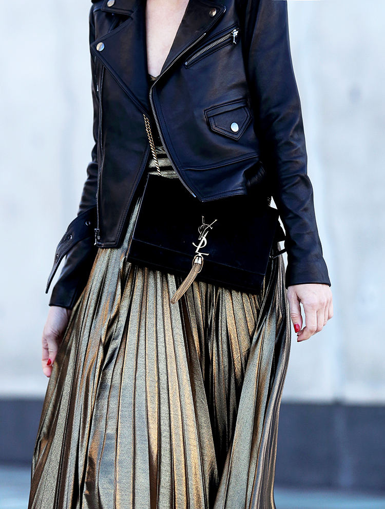 Holiday Dressing | Gold Pleated Skirt