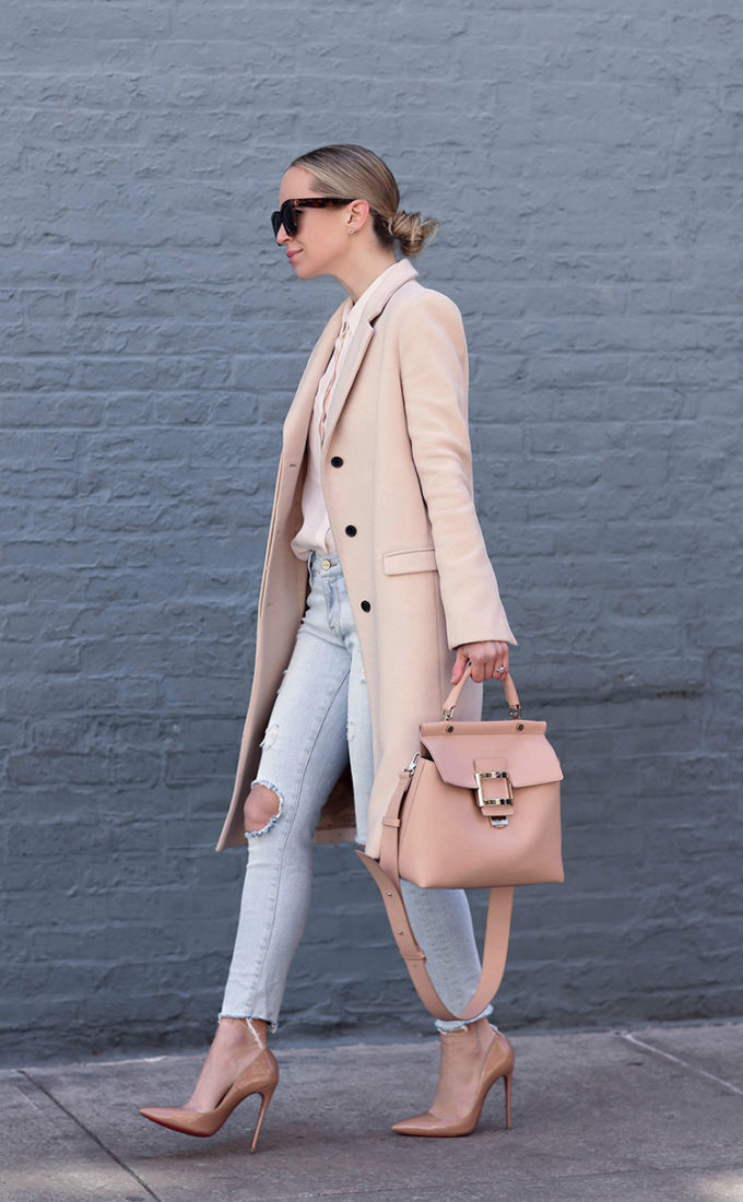 Spring Style: Blush Coat & Roger Vivier Bag | Brooklyn Blonde