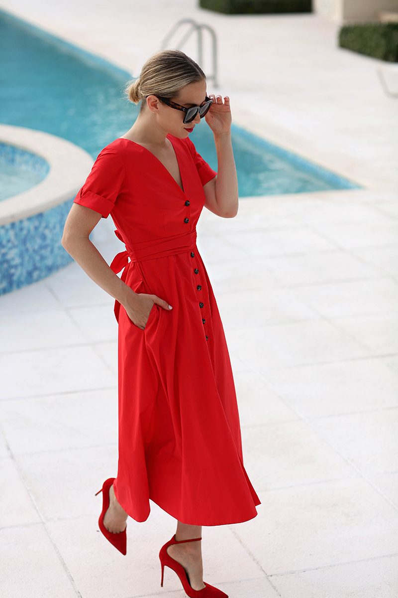 Red Saloni Dress in Turks & Caicos