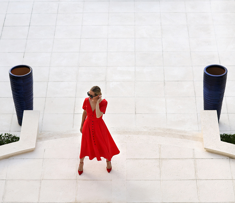 Red Saloni Dress in Turks & Caicos - Vacation Style