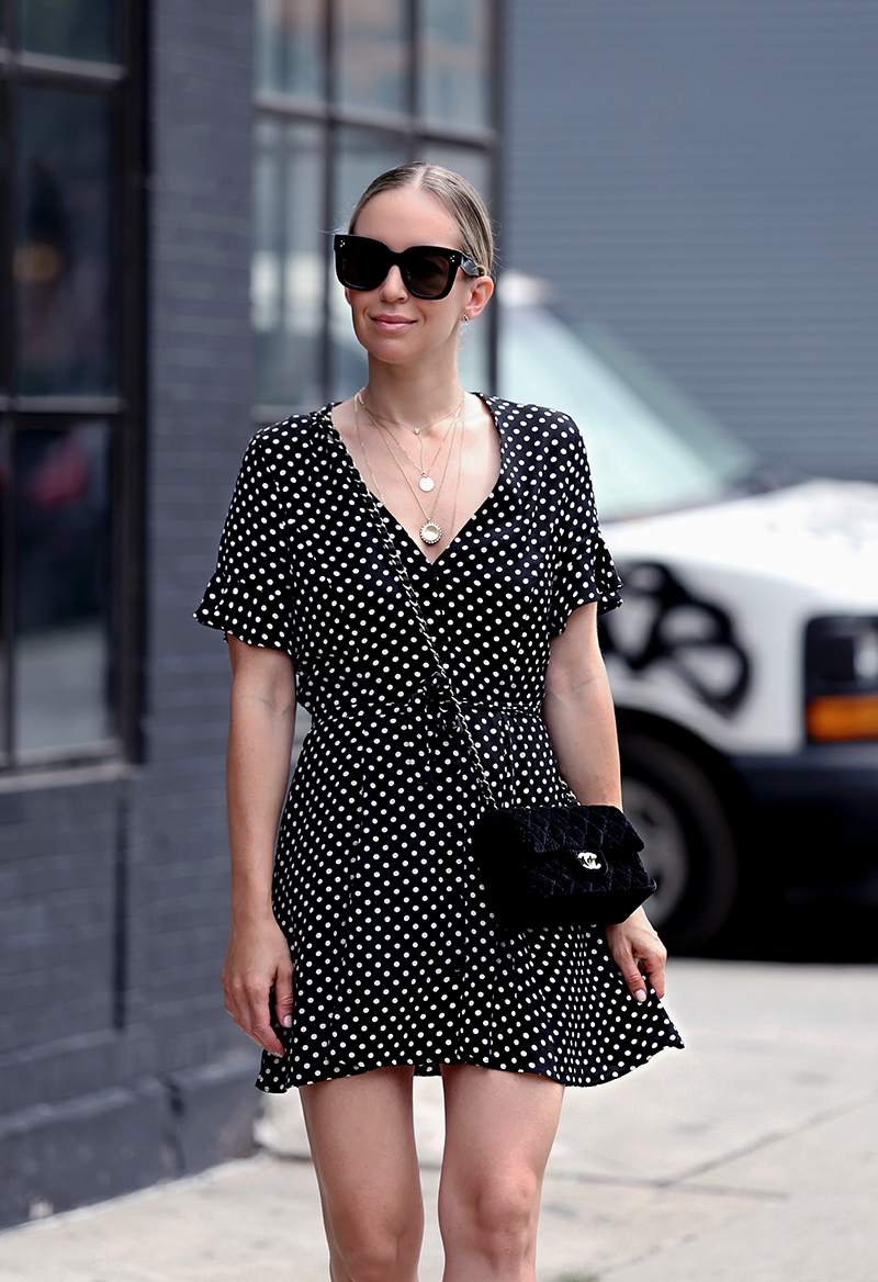 Celine Tilda Sunglasses and Velvet Chanel Bag, Helena of Brooklyn Blonde