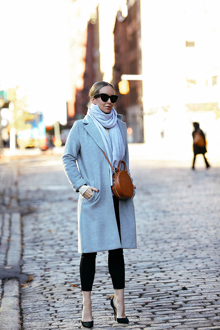 Fall Winter Outfit Inspiration, H&M Grey Coat, Helena of Brooklyn Blonde