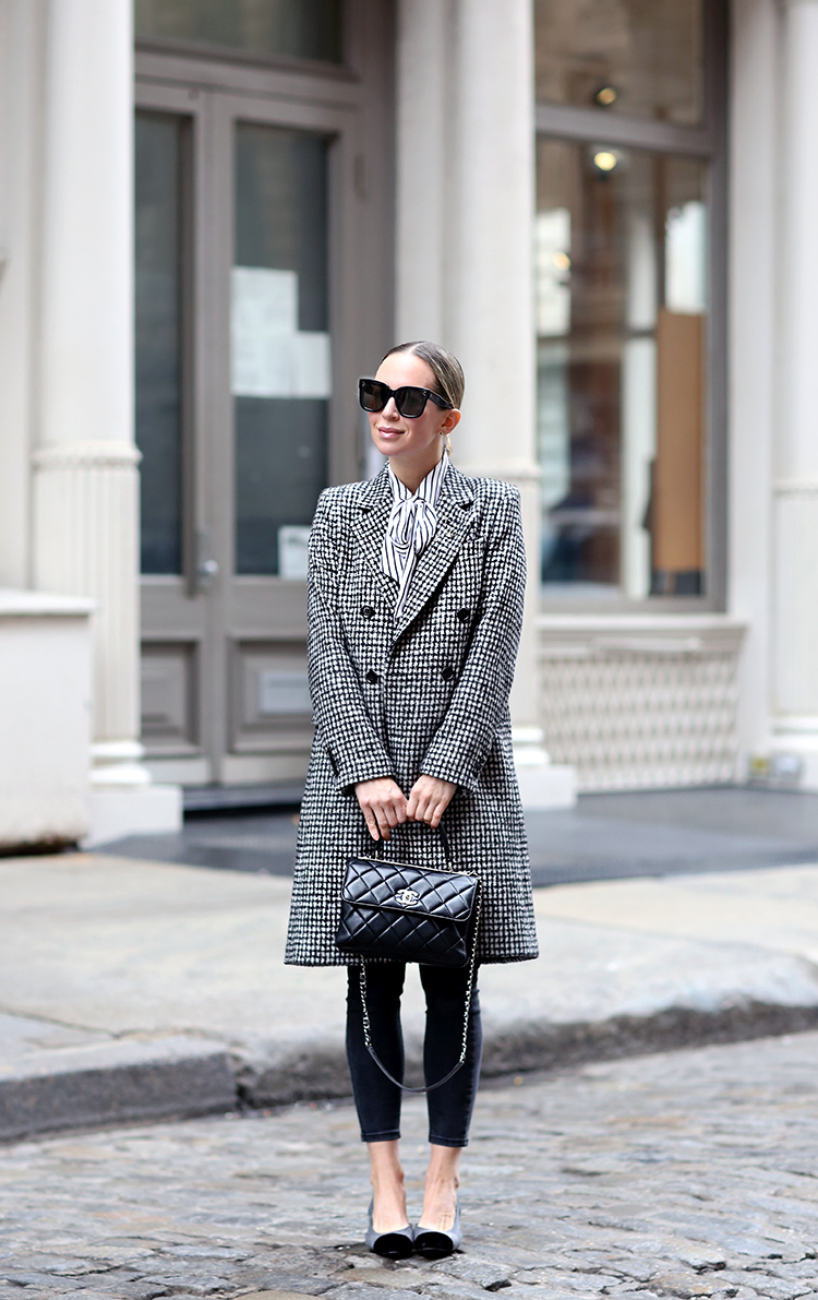Winter Style, Check Print Coat, Chanel Bag, Helena of Brooklyn Blonde