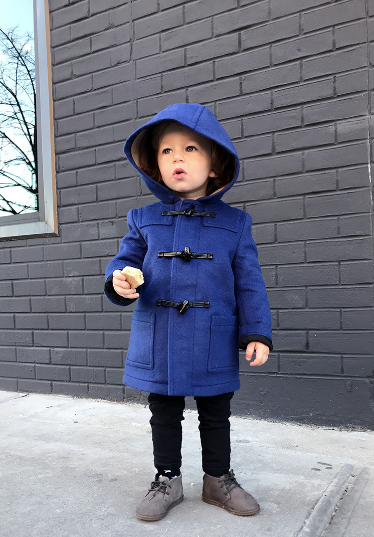 Burberry Kids Coat, Blue Kids Coat, Far Fetch, Helena of Brooklyn Blonde