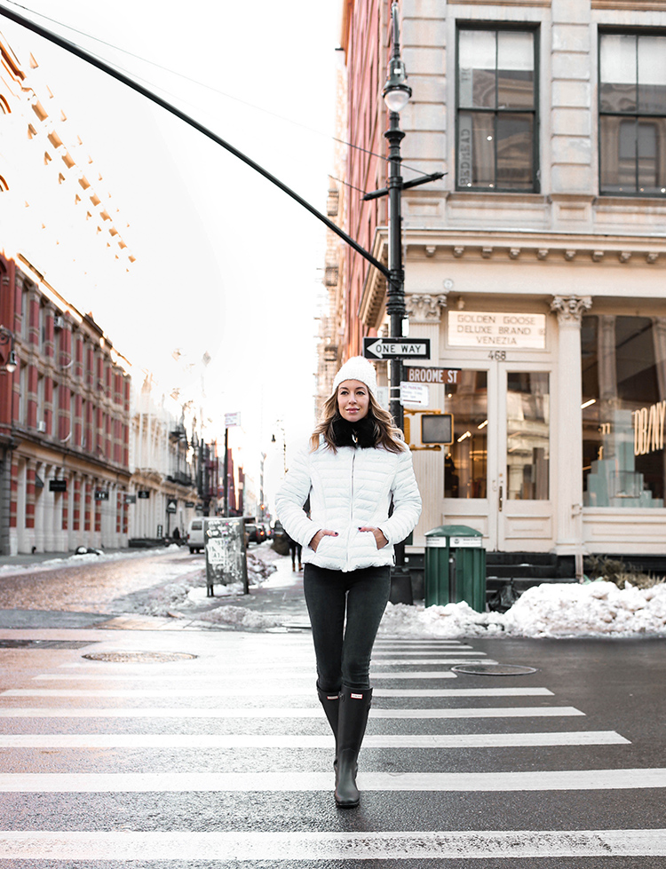 Hunter Boots, Winter Outfit, Helena of Brooklyn Blonde