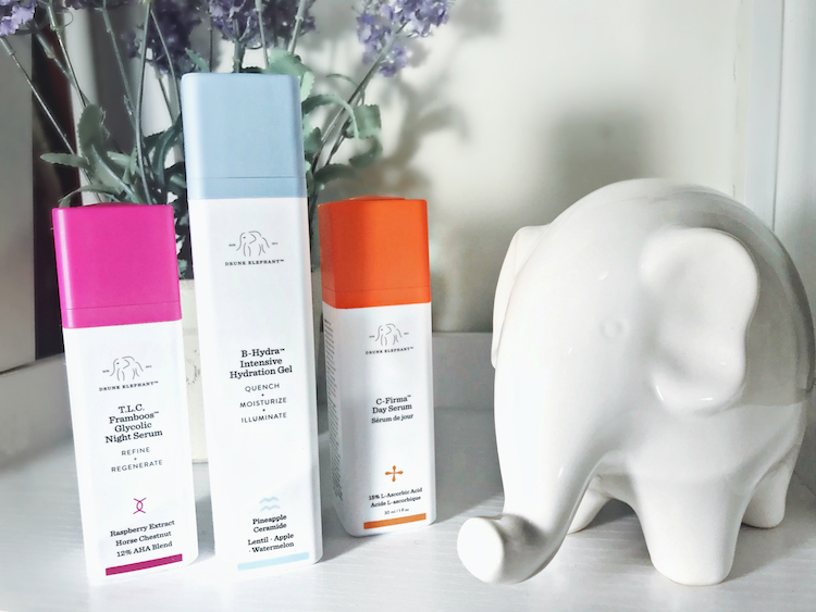 Monthly Beauty Favorites, Drunk Elephant T.L.C. Framboos Glycolic Night Serum, B-Hydra Intensive Hydration Gel, C-Firma Day Serum, Helena of Brooklyn Blonde