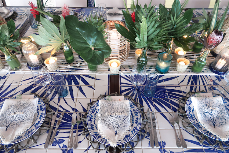 Blue Flatware, Tablescape, Aerin, Tulum, Helena of Brooklyn Blonde