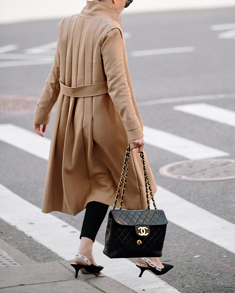 Camel Coat, Chanel Bag, Spring Outfit, Helena of Brooklyn Blonde