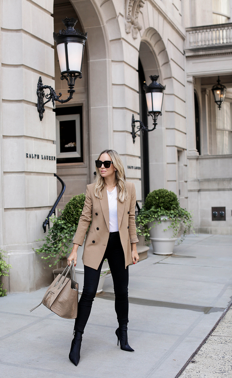 Camel Theory Blazer, NYC Street Style, Spring Outfit, Helena of Brooklyn Blonde