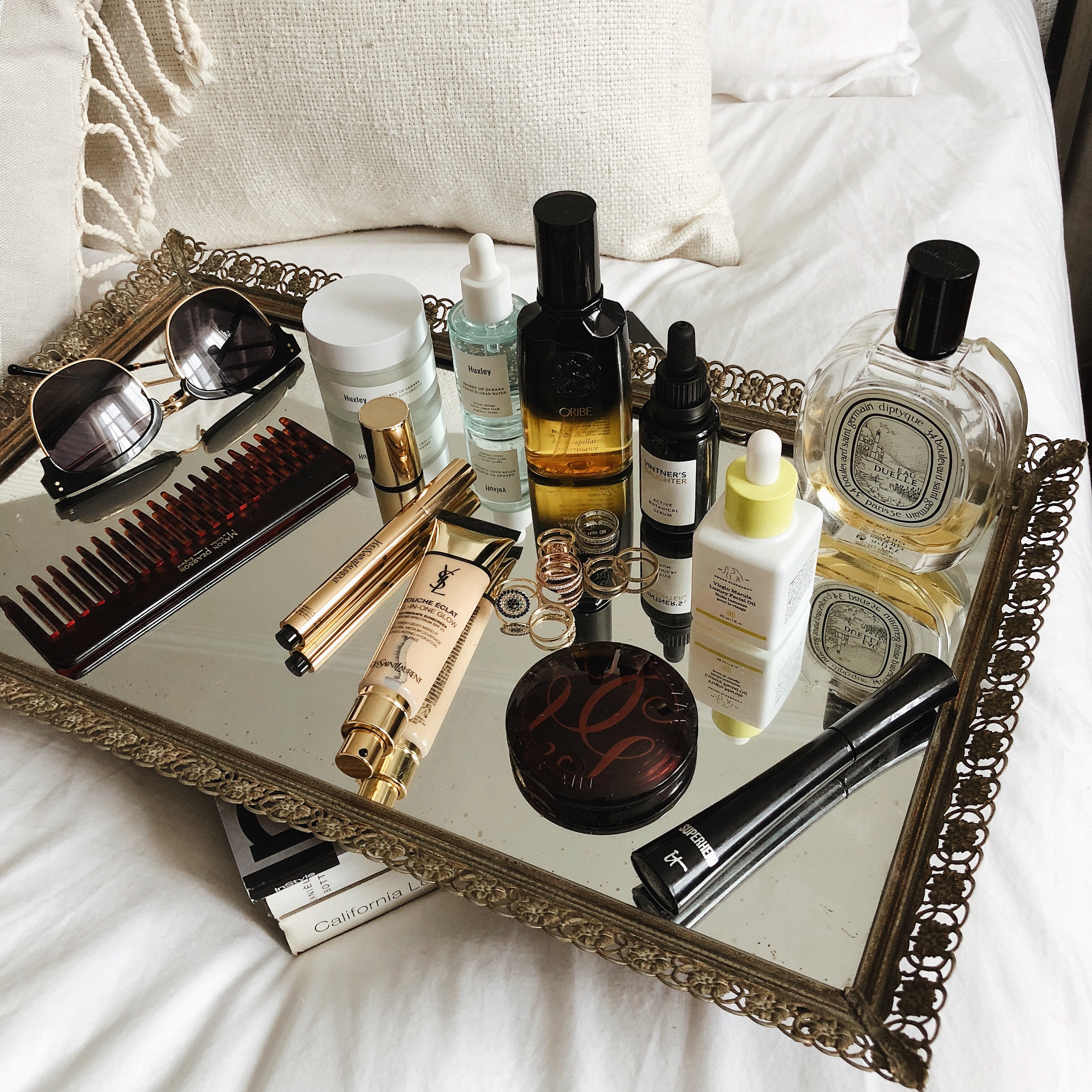 Monthly Beauty Favorites, April Skincare, Flat Lay, Helena of Brooklyn Blonde