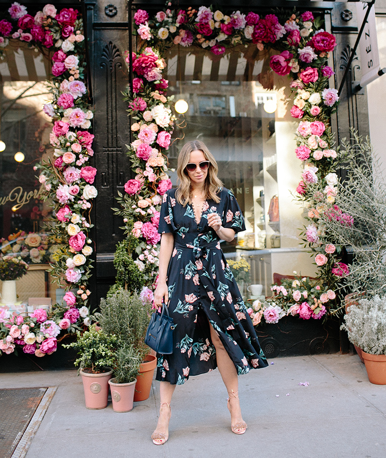 Nicholas Piper Floral Midi Dress, Spring Style, Helena of Brooklyn Blonde