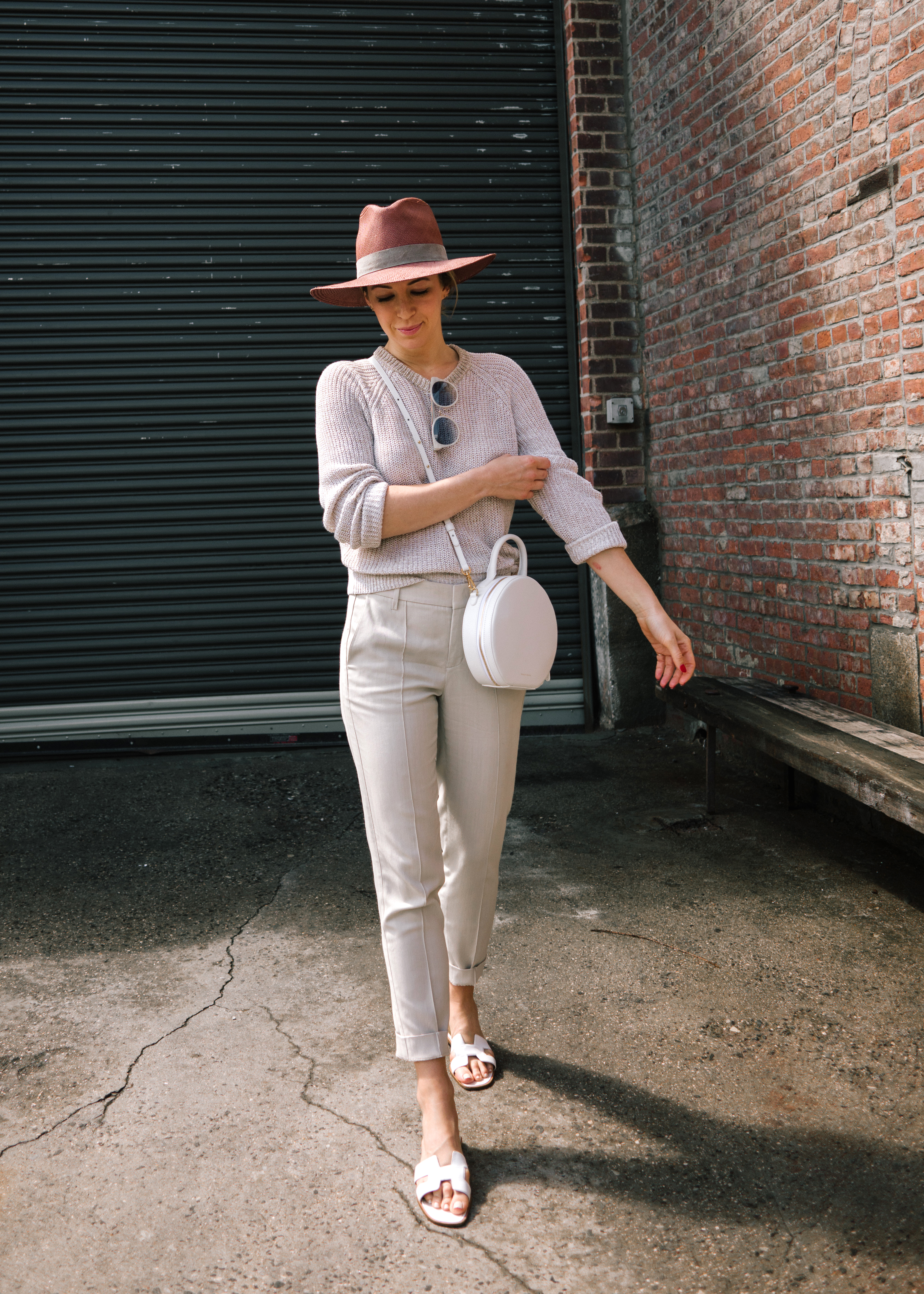 Spring Style, Monochromatic, Janessa Leone Hat, Helena of Brooklyn Blonde