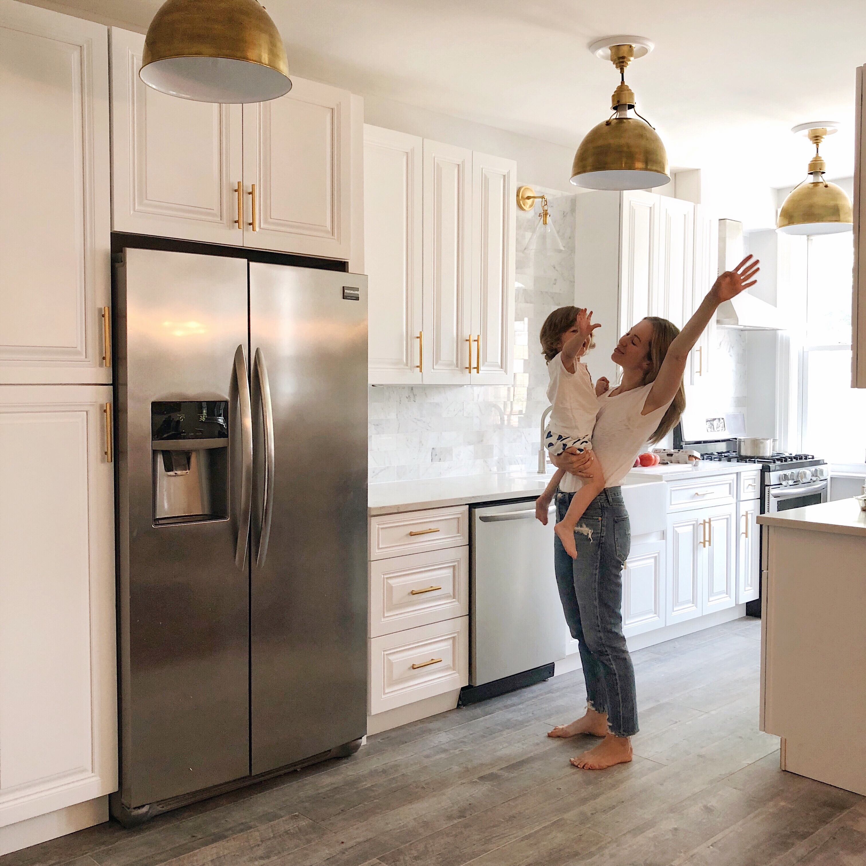 Bronze and White Kitchen renovation, Helena Glazer of Brooklyn Blonde