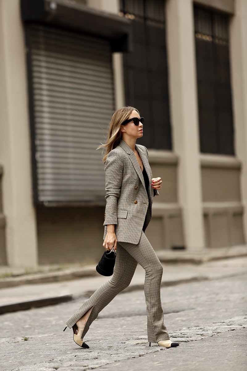 A.L.C. Sedgwick Jacket and Javier Pants, Checked power Suits Set, Helena of Brooklyn Blonde