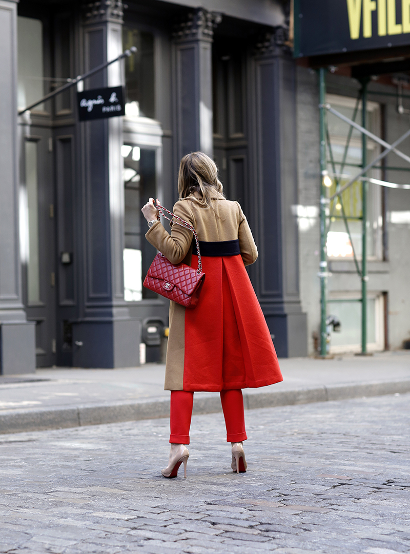 Camel and Red, Red Chanel Caviar Maxi, Helena Glazer of Brooklyn Blonde