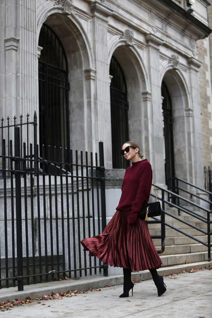 burgundy winter outfit