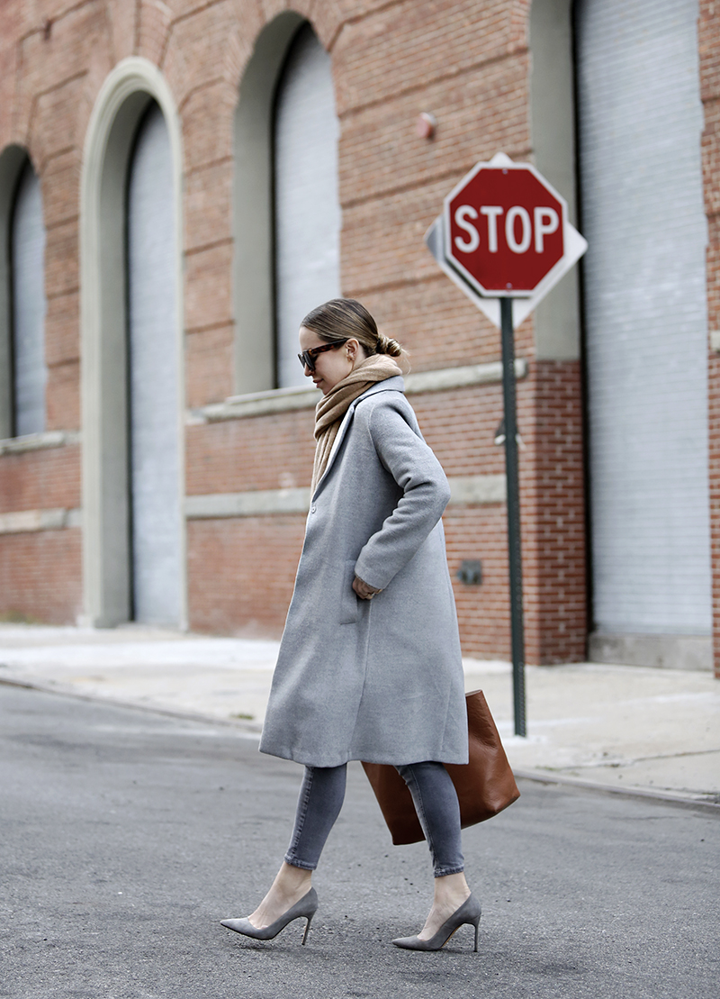 Day Into Night Outfit, Grey Monochromatic Look, Winter Style, Helena of Brooklyn Blonde