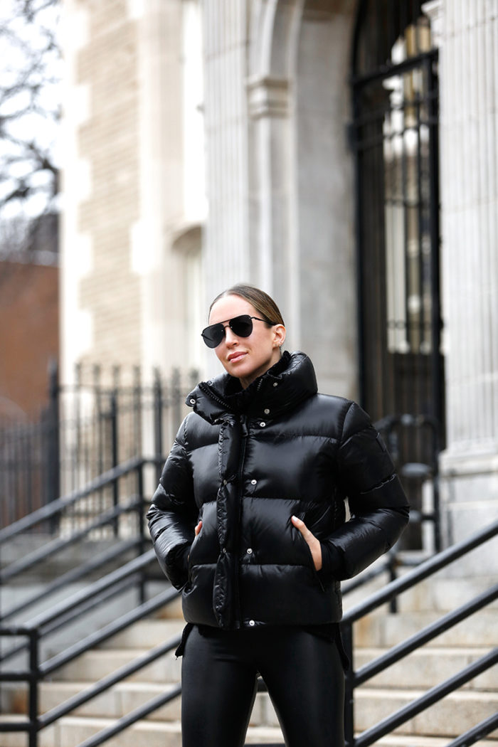 An All Black Winter Outfit & Black Puffer Jacket | Brooklyn Blonde