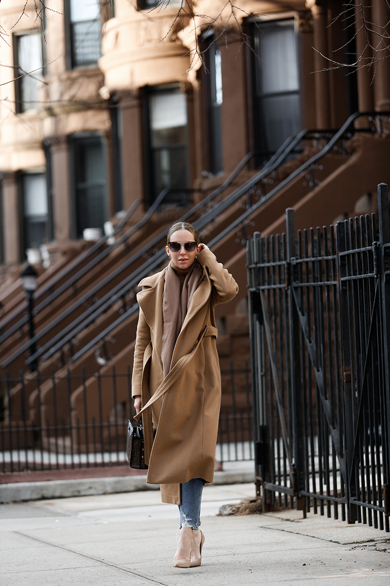Camel Coat From Sneakers to Heels | Camel Coat Outfit, Casual Winter Look, Helena of Brooklyn Blonde