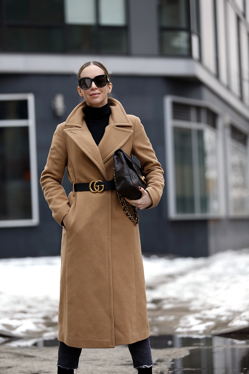 A Classic Camel Coat Outfit - Winter Style by Helena of Brooklyn Blonde