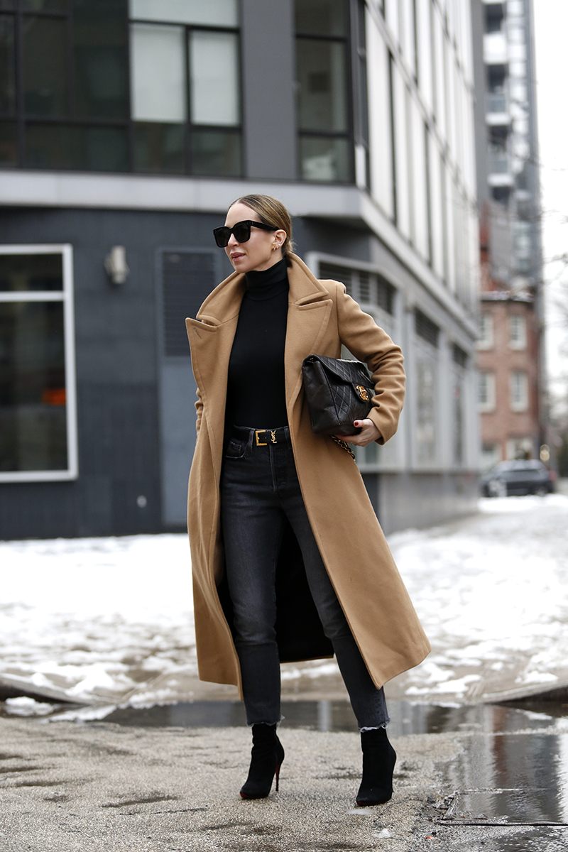 Brooklyn Blonde is featuring the Mackage Babie Camel Coat and YSL Saint Laurent Belt 