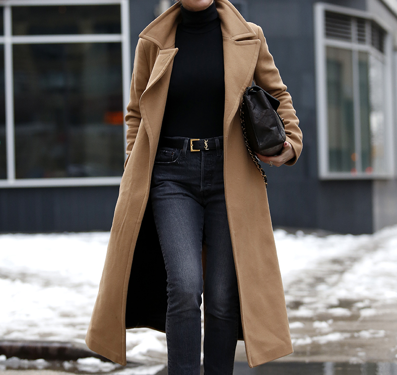 Brooklyn Blonde is featuring the Mackage Babie Camel Coat and YSL Saint Laurent Belt 