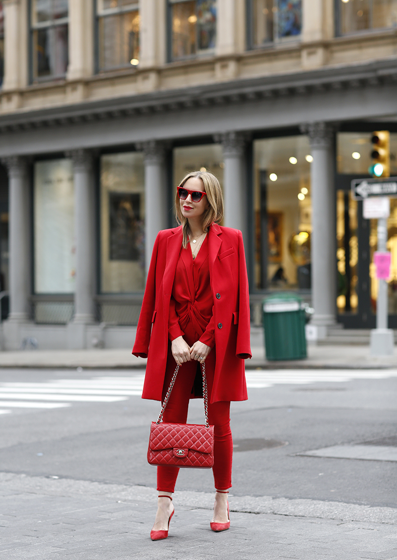 L'Agence Red Margot Jean, L'Agence Red Mariposa Blouse, Helena of Brooklyn Blonde