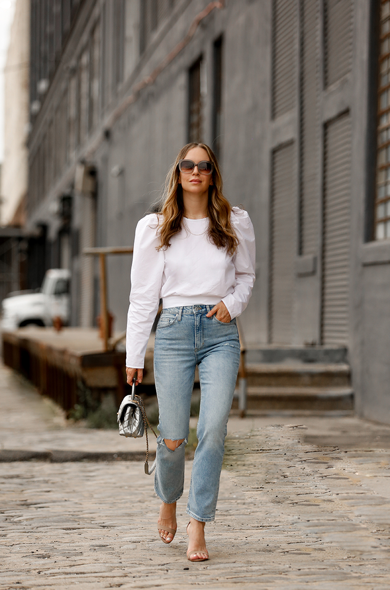 Simple Summer Outfit, H&M Blouse & Jeans My Favorite $30 Jeans