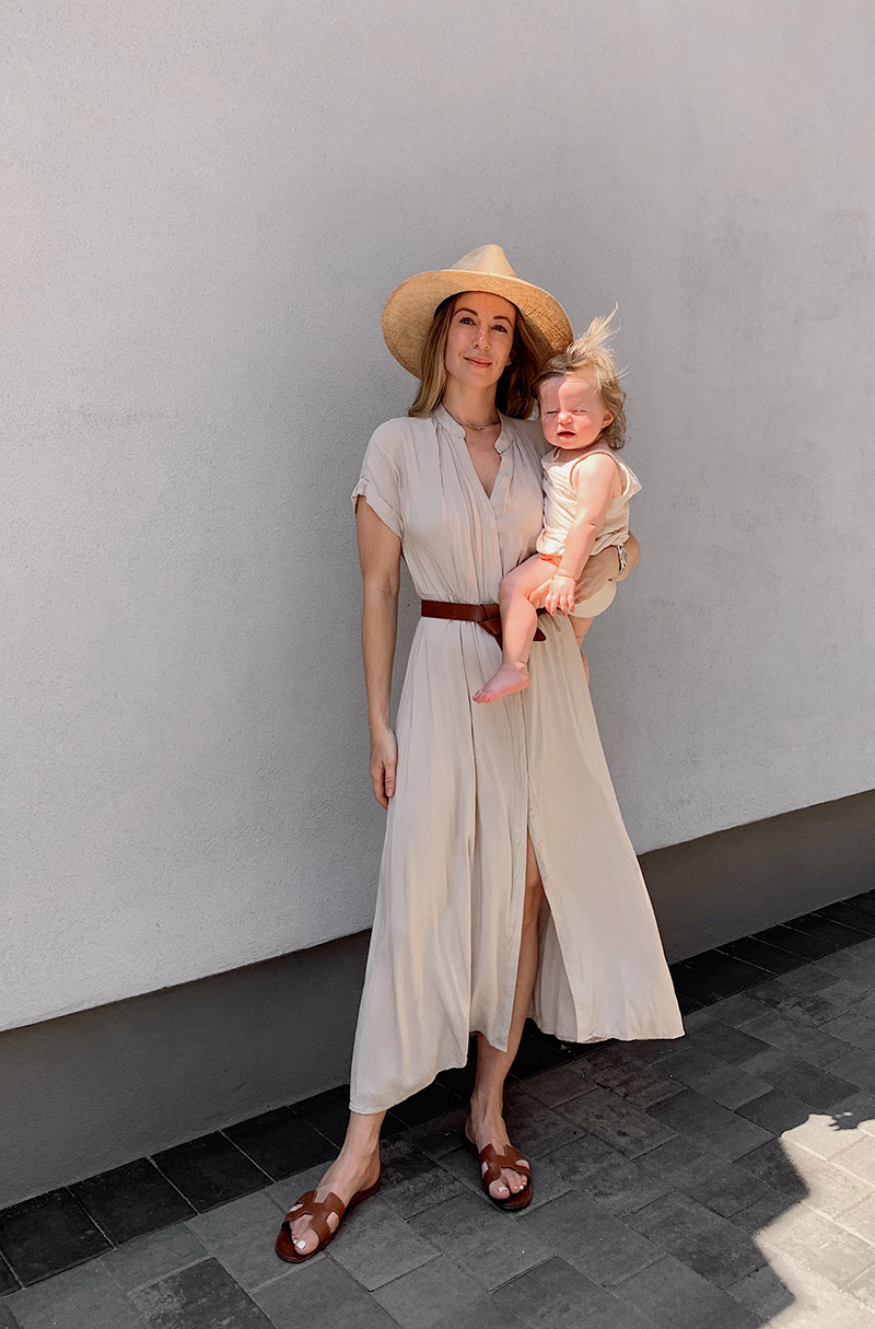 Five Outfits Ive Been Wearing Recently Camel Maxi Dress Outfit, Helena of Brooklyn Blonde