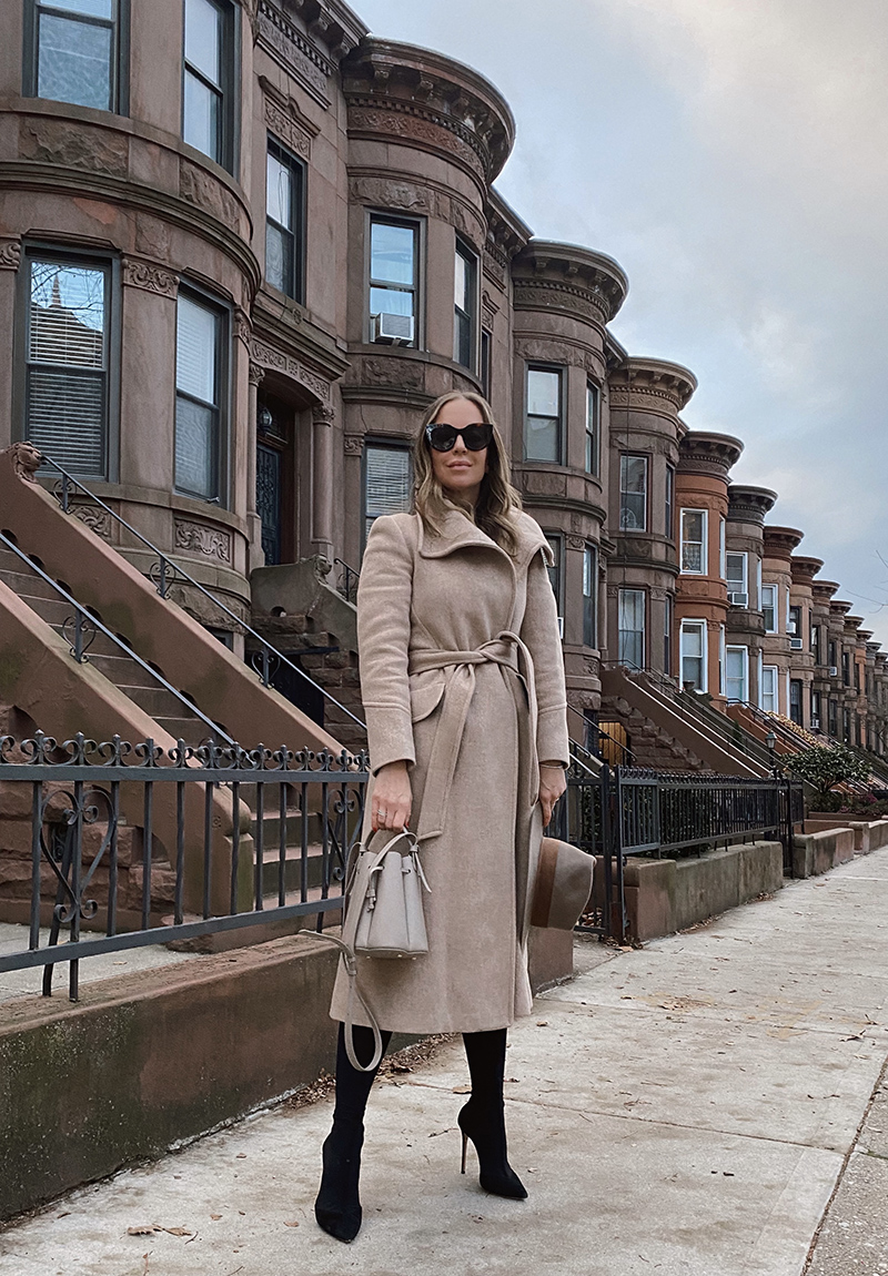 Camel Tie Belt Coat, Winter Style, Helena of Brooklyn Blonde