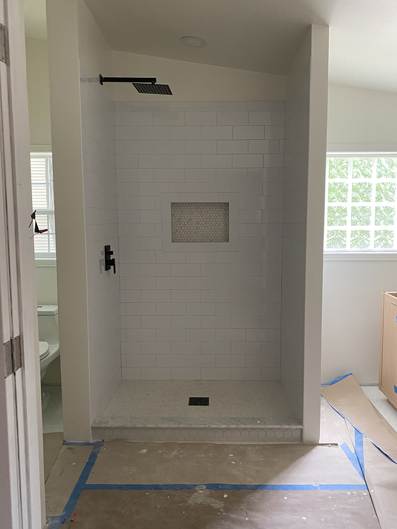 shower construction in a abthroom