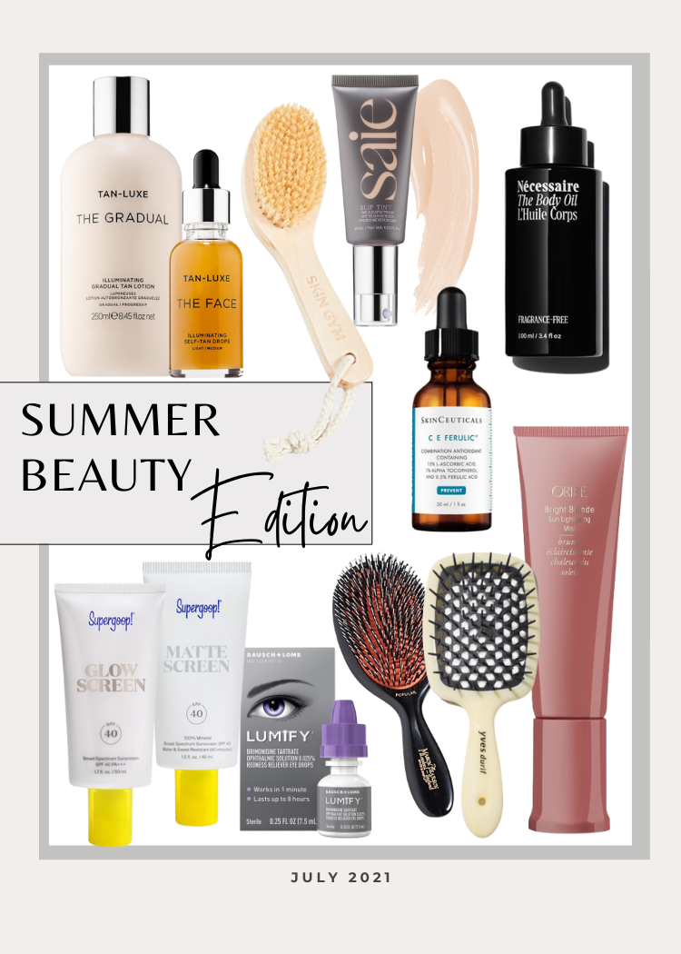 collage of favorites summer beauty edition