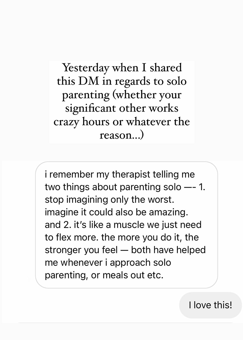 screenshot of Instagram message 