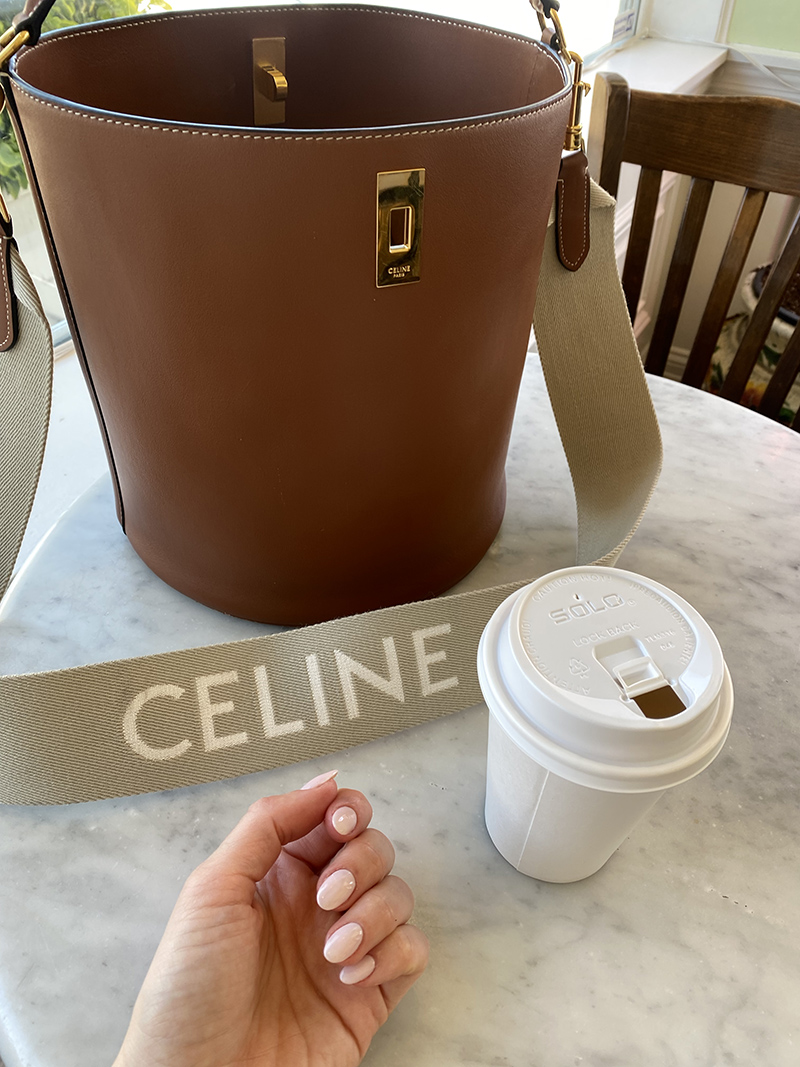 Bucket 16 Bag in textile and calfskin - CELINE