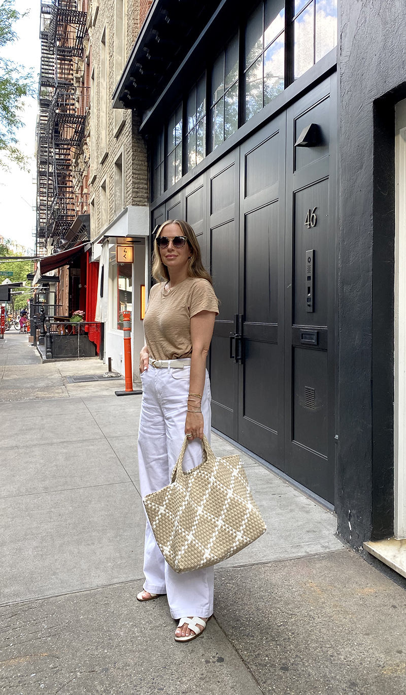 woman wearing shirt and white pants for Shopbop Style Event Picks