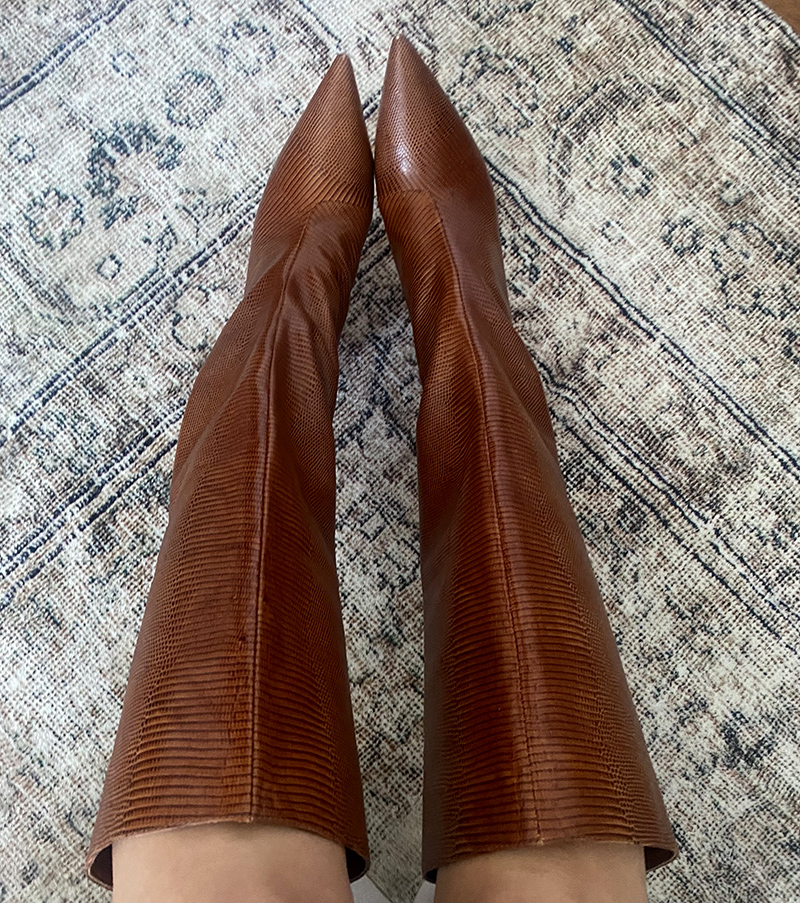 brown leather boots