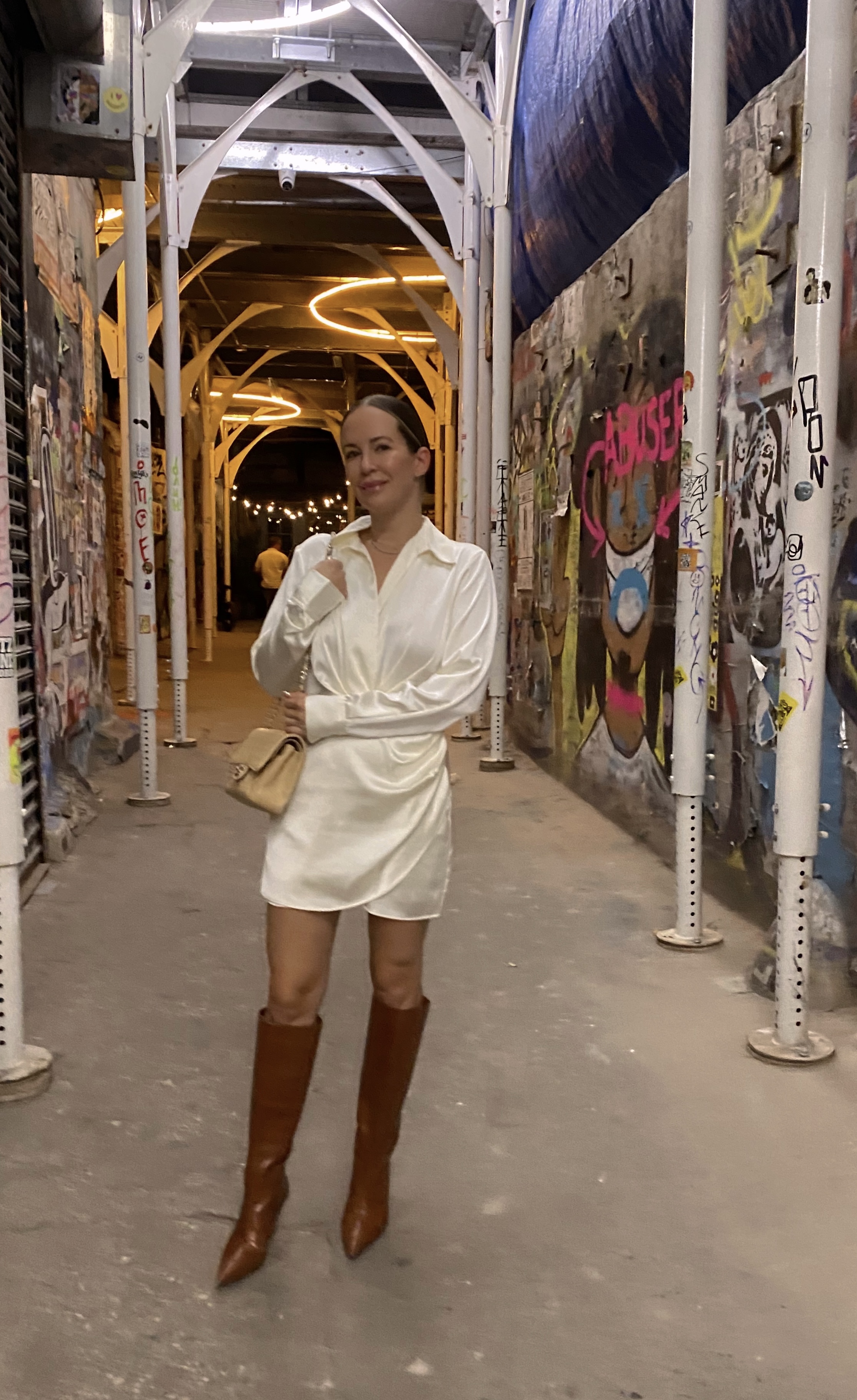 woman in white silk dress as one of her favorites from September