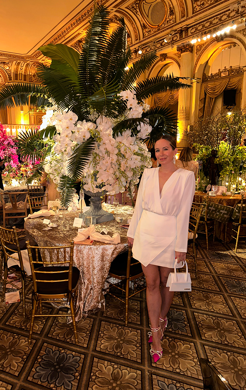woman at the New York Botanical Garden Orchid dinner for Weekend Notes February 25th