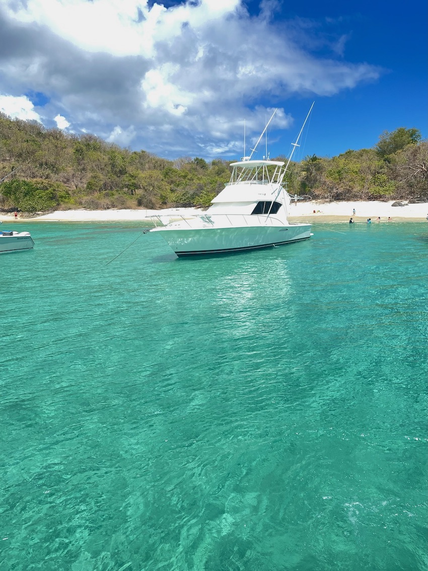 yacht docked at the beach for Girls Trip to Puerto Rico